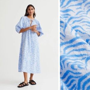 H&M Blue and White Zebra Print Dress